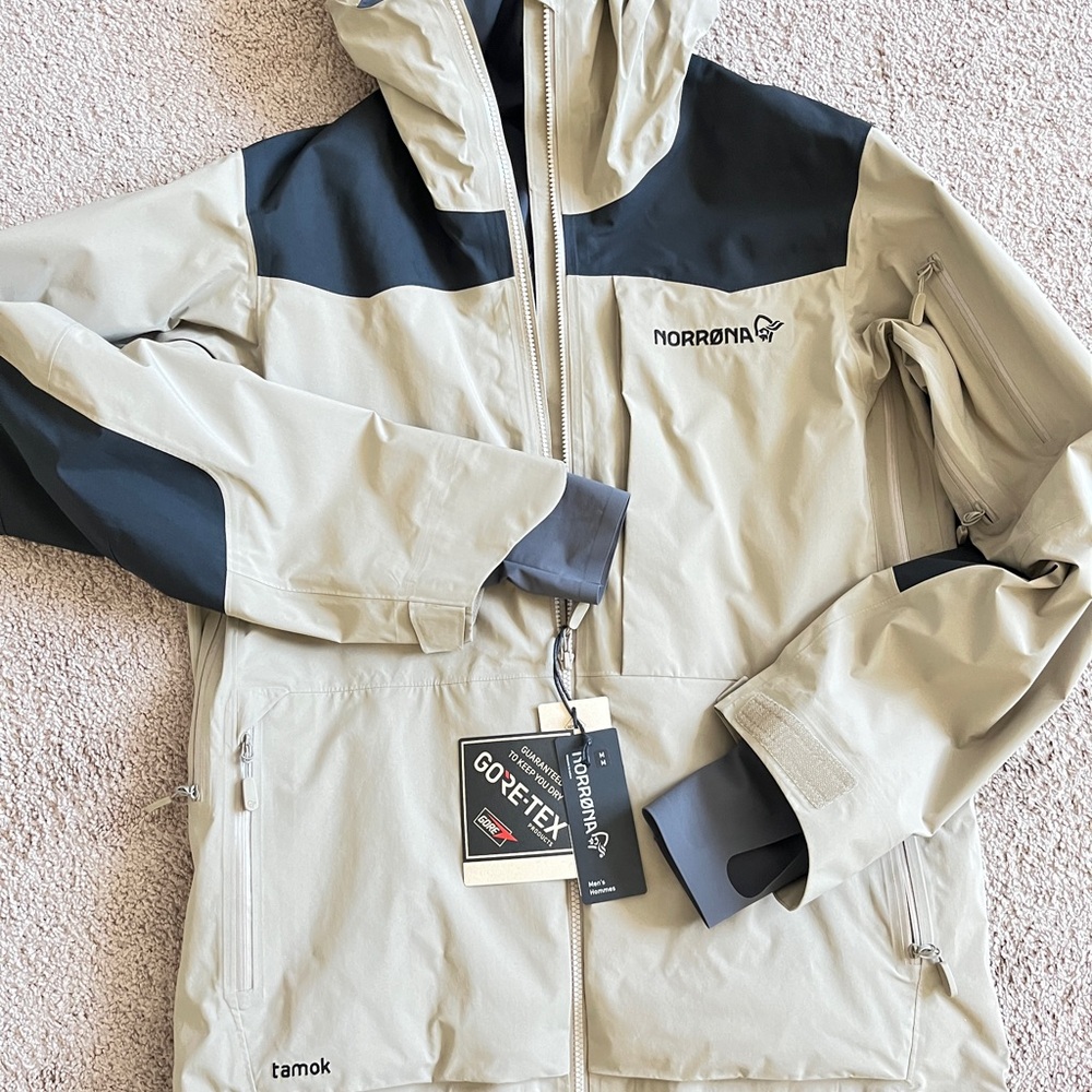 Norrona Beige and Black Jacket- BRAND NEW. Core Tex